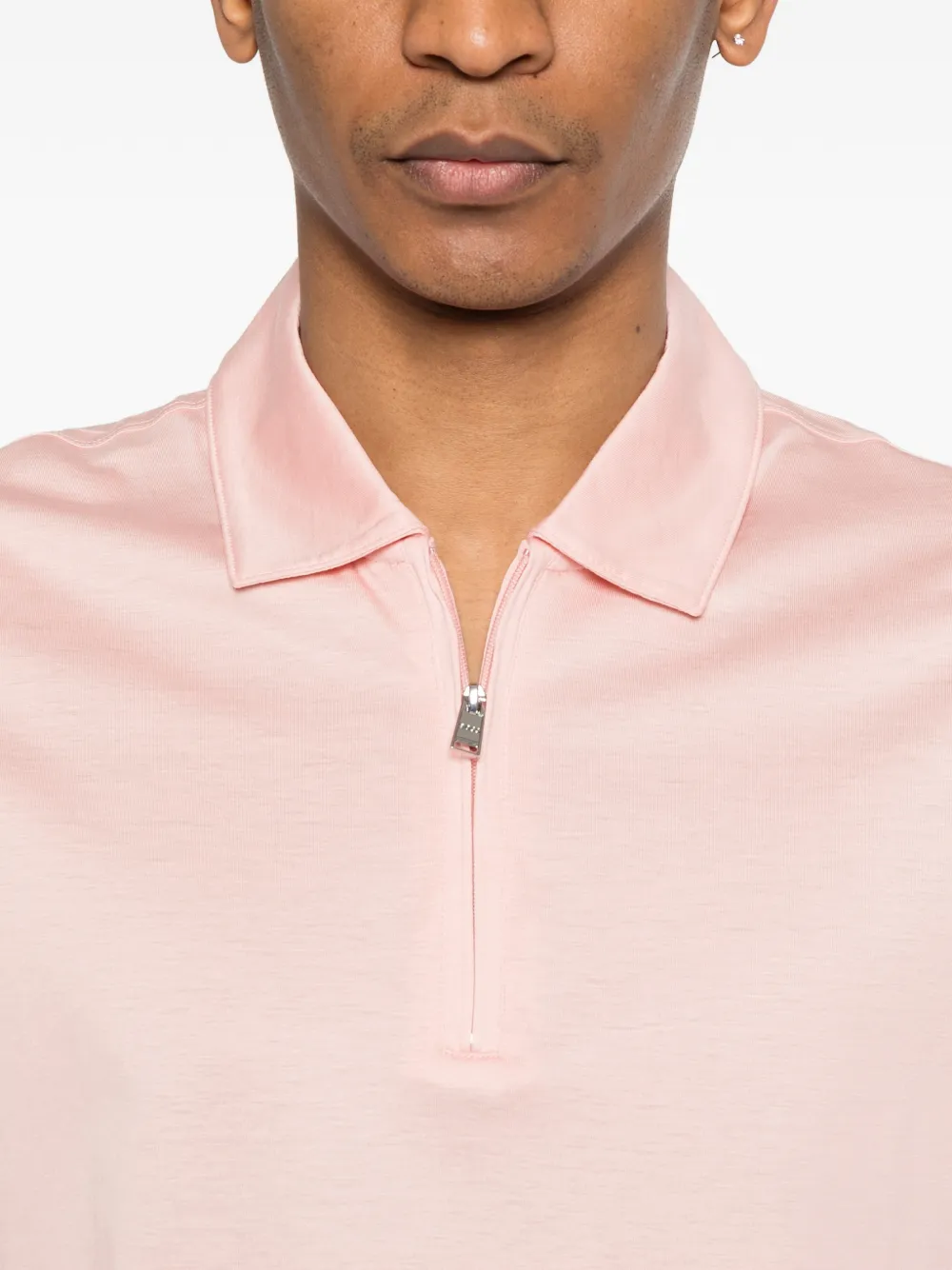 BOSS Poloshirt met rits Roze