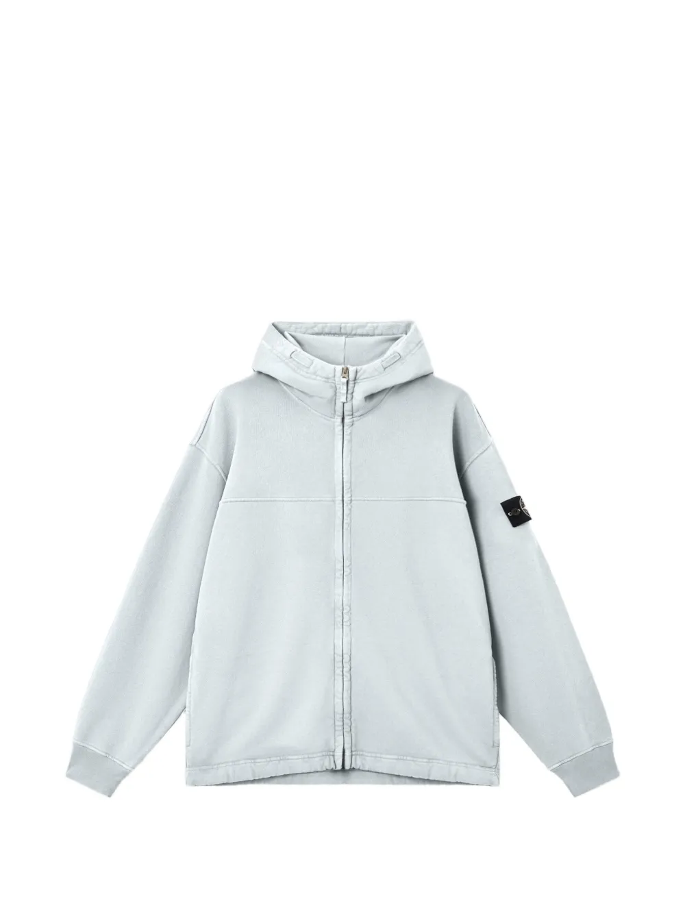Stone Island Hoodie met rits en Compass-logopatch Blauw