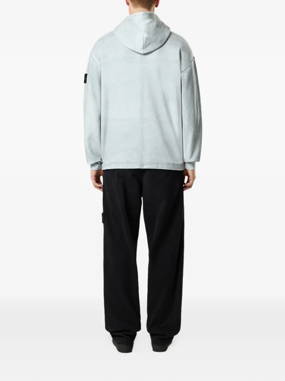 Stone Island Hoodie met rits en Compass-logopatch Blauw