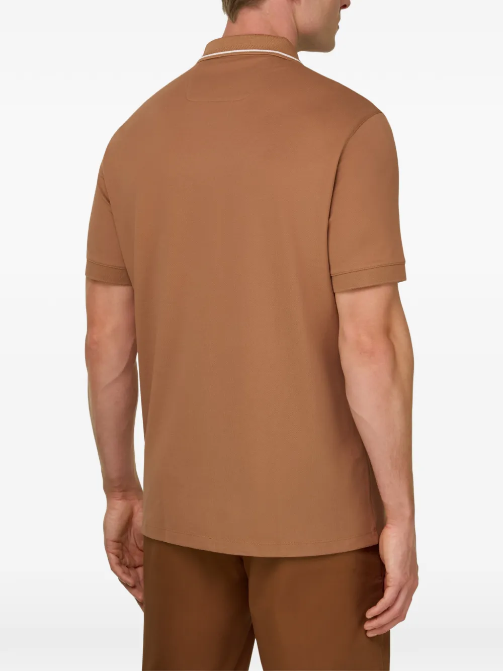 Boggi Milano T-shirt met open kraag Oranje