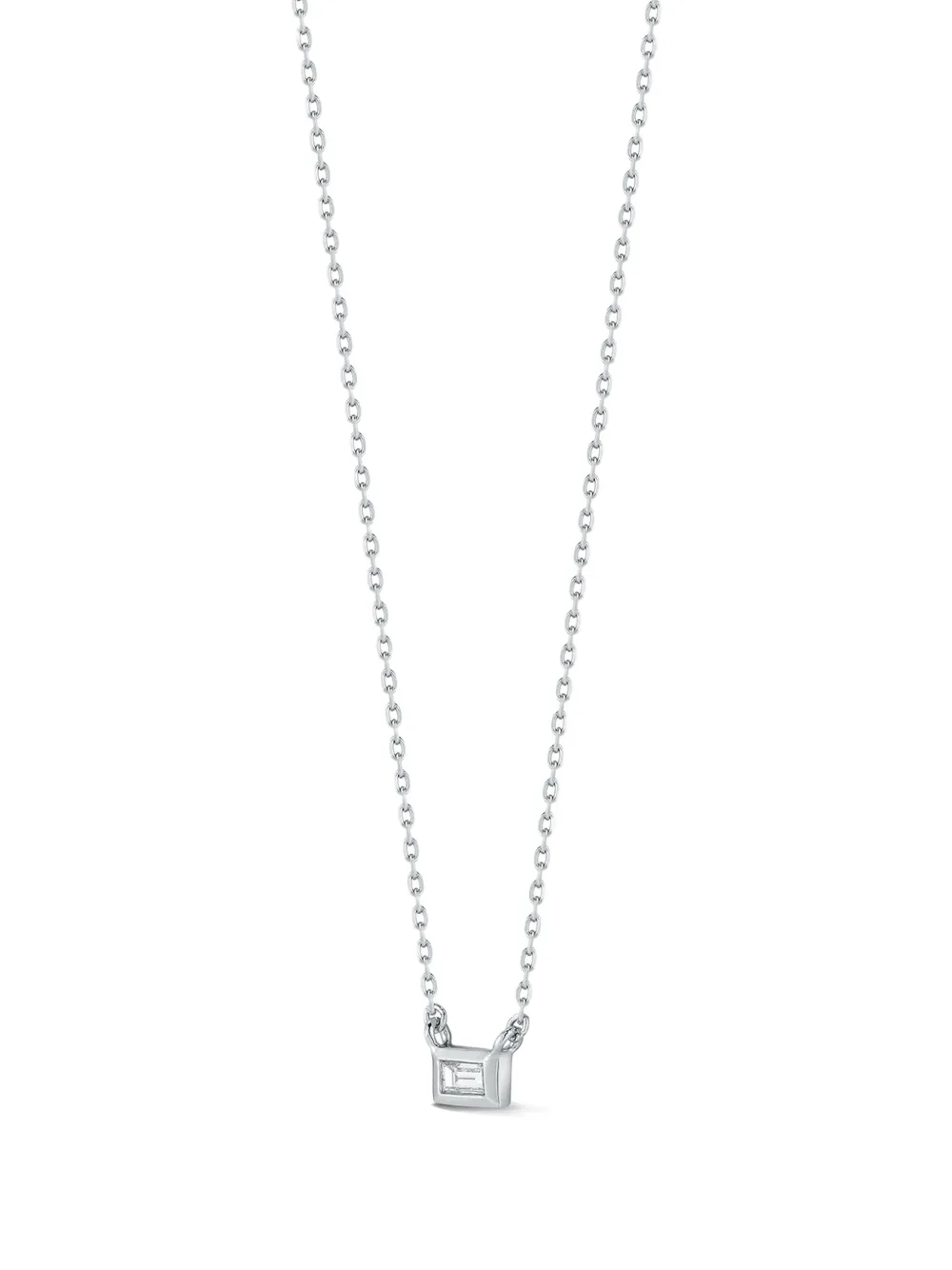 Mateo diamond baguette platinum necklace - Argento