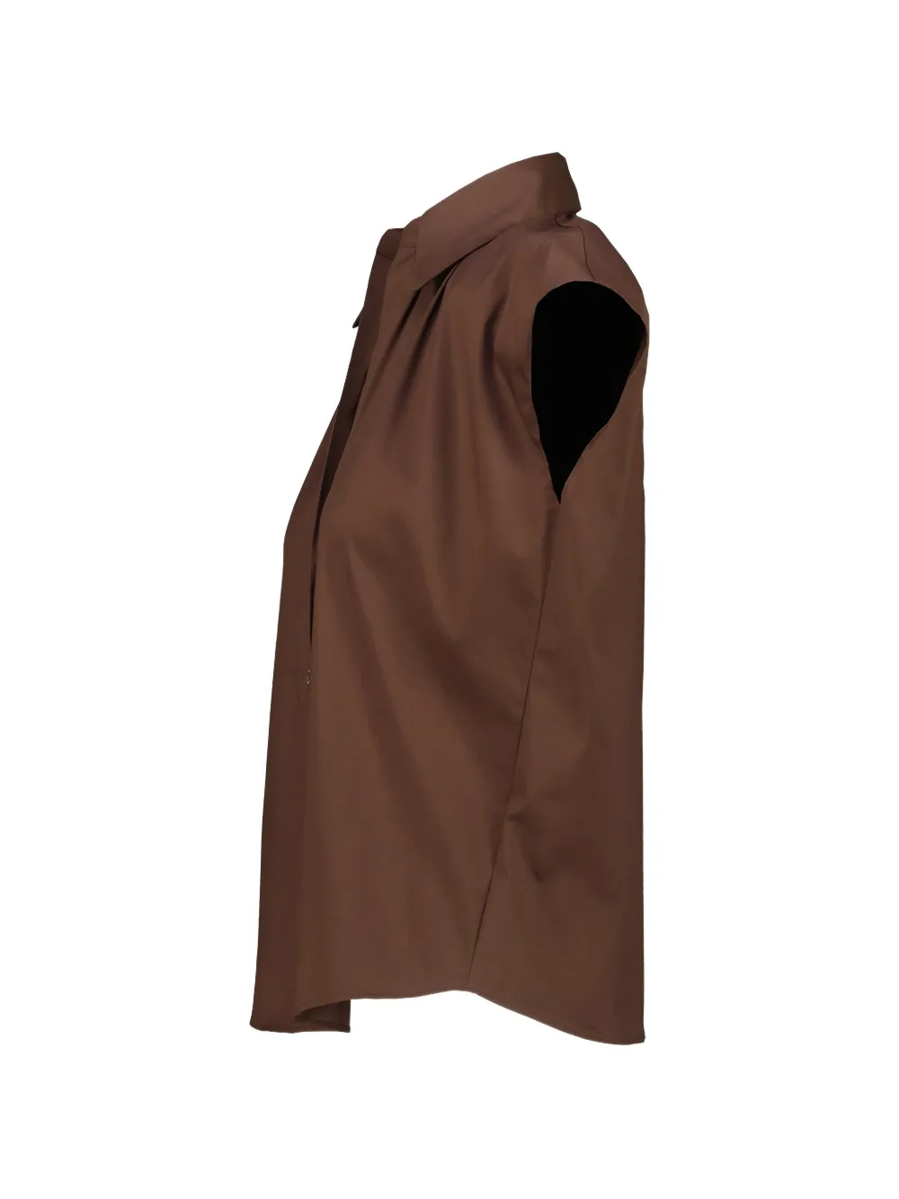  Drhope V-neck Cap-sleeved Shirt - Brown 