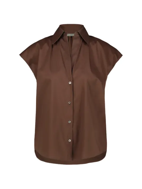 DRHOPE V-neck cap-sleeved shirt