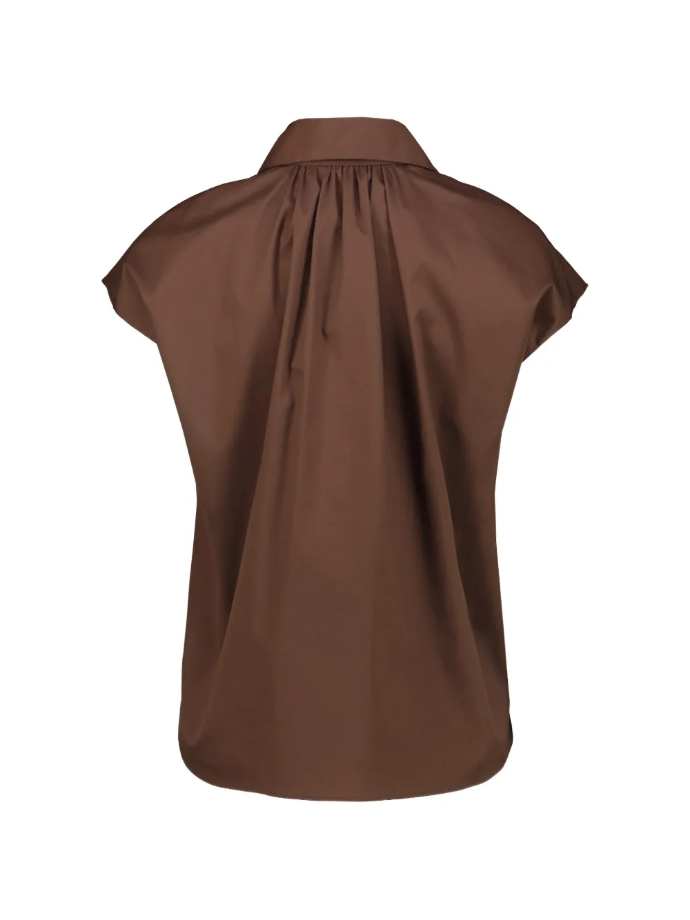  Drhope V-neck Cap-sleeved Shirt - Brown 
