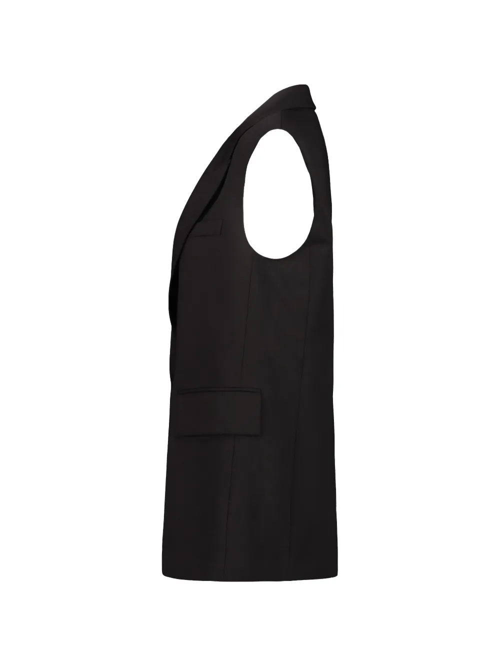  Drhope Shawl-collar Sleeveless Blazer Vest - Black 
