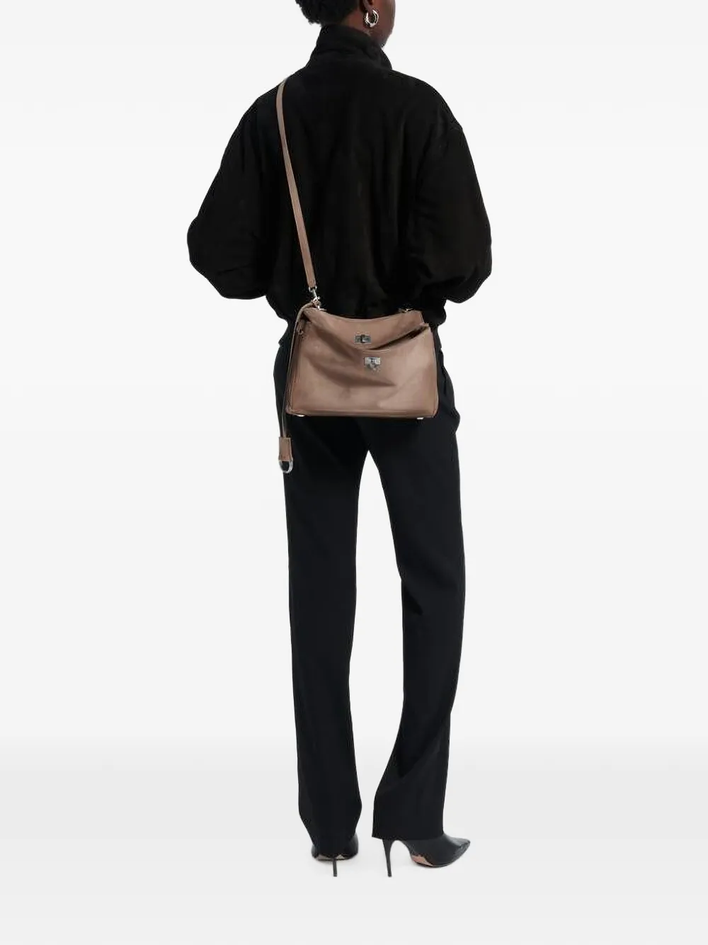 Balenciaga Rodeo kleine leren tas met handgreep Beige