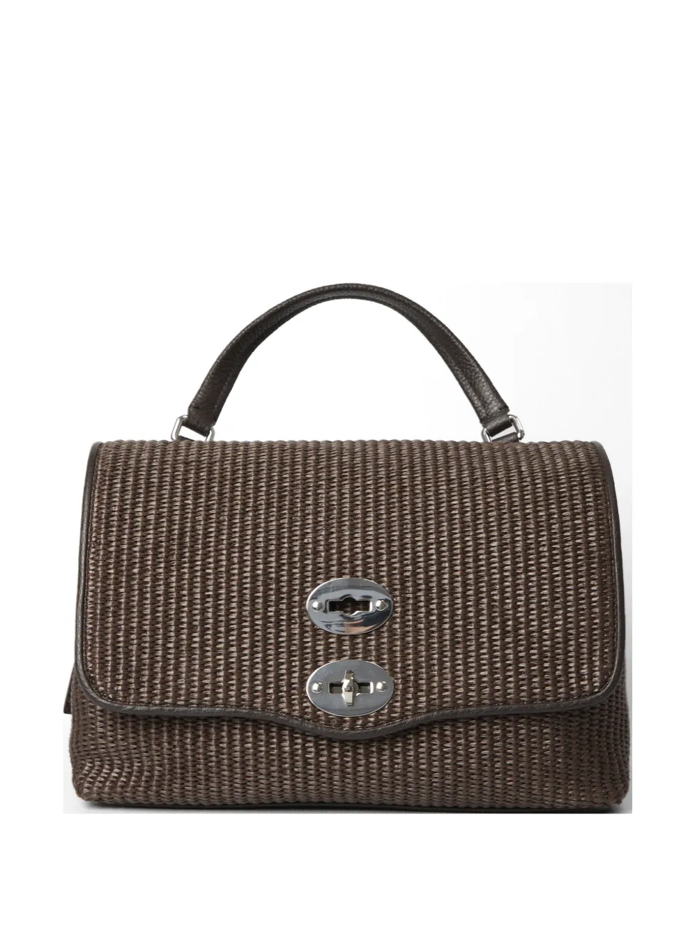 Zanellato raffia turn-lock tote bag - Marrone