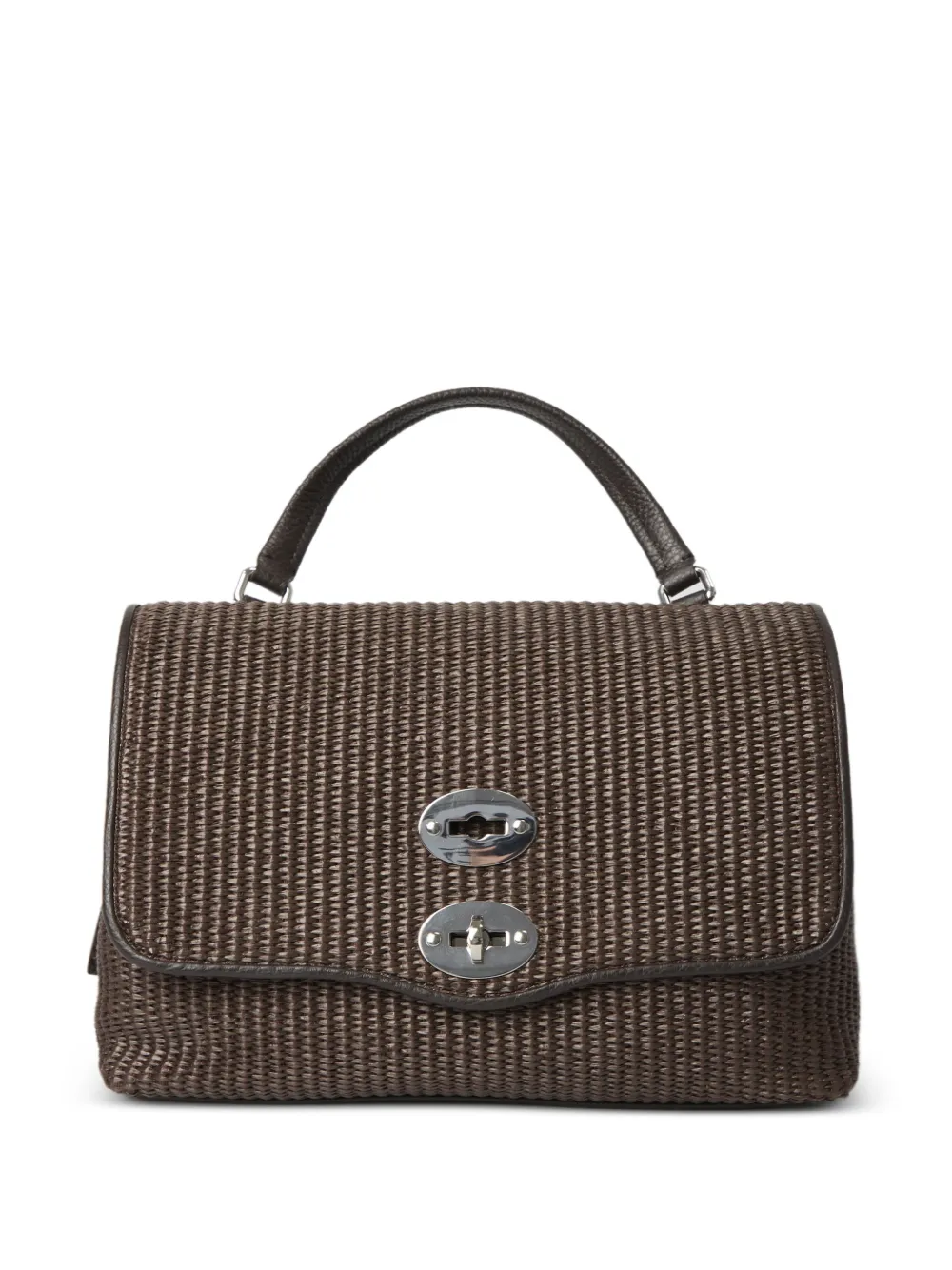 Zanellato raffia turn-lock tote bag - Marrone