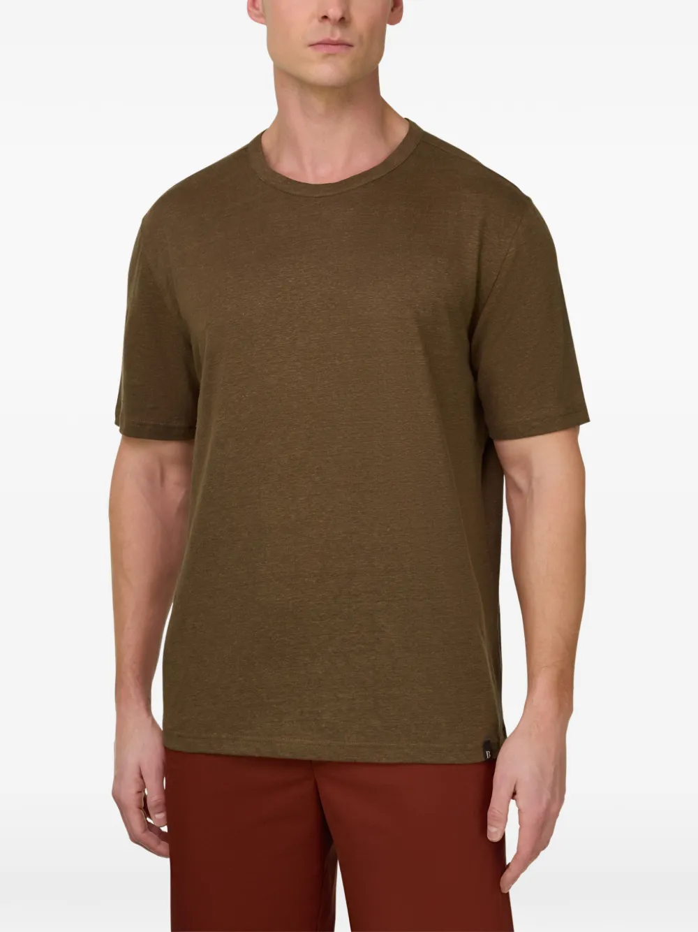 Boggi Milano T-shirt met ronde hals Bruin