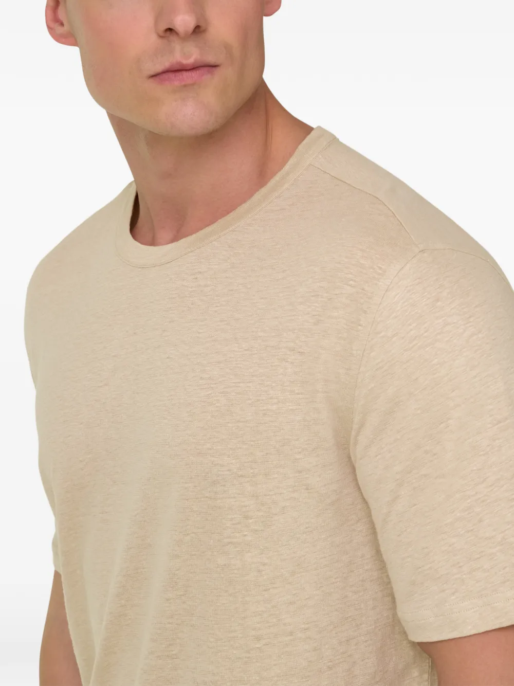 Boggi Milano T-shirt met ronde hals Beige
