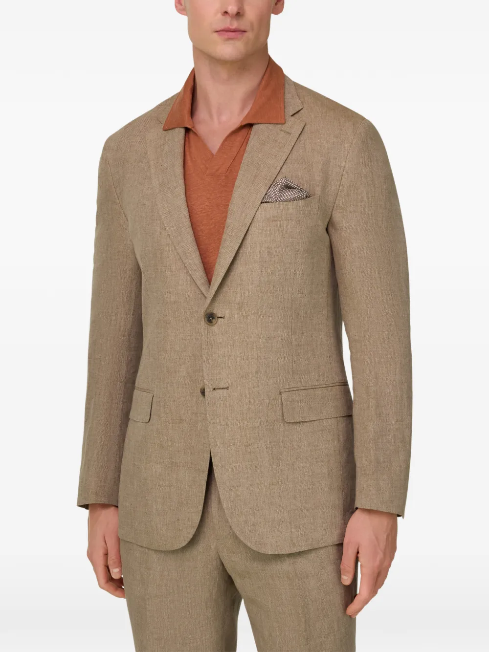 Boggi Milano Pak met enkele rij knopen Beige