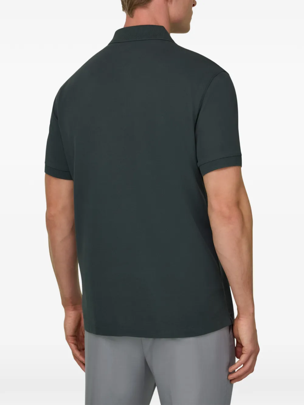 Boggi Milano Regular-fit katoenen piqué poloshirt Groen
