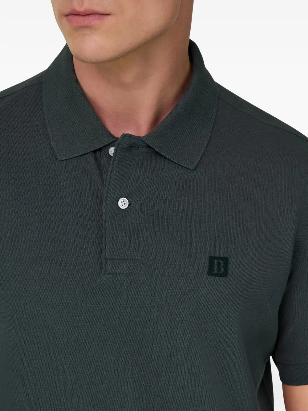 Boggi Milano Regular-fit katoenen piqué poloshirt Groen