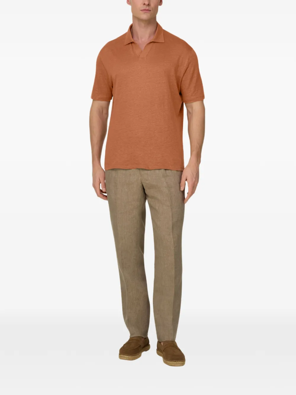 Boggi Milano T-shirt met V-hals Oranje