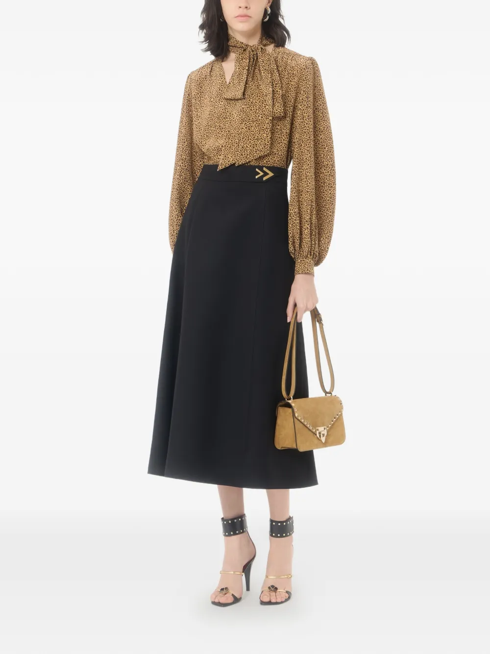 Valentino Garavani Crepe couture midi-rok Zwart