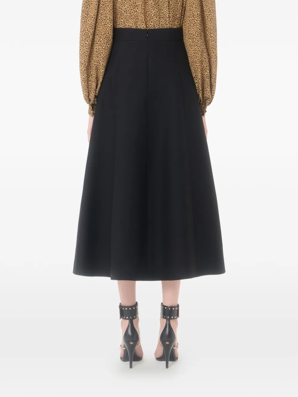 Valentino Garavani Crepe couture midi-rok Zwart