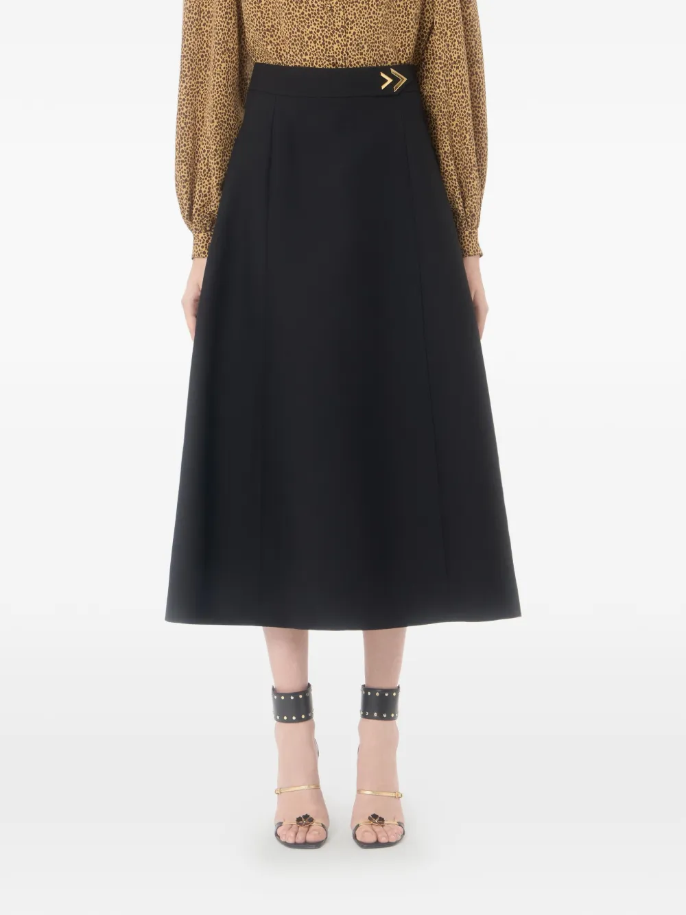 Valentino Garavani Crepe couture midi-rok Zwart