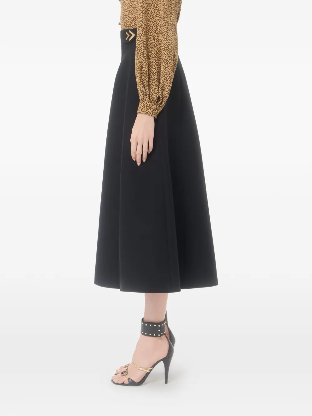 Valentino Garavani Crepe couture midi-rok Zwart
