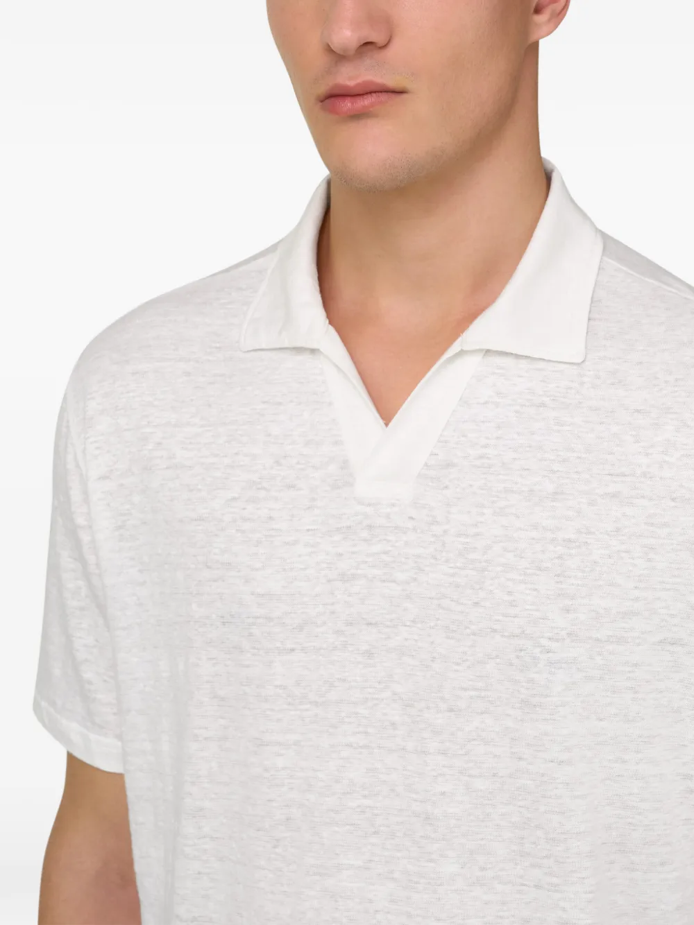 Boggi Milano T-shirt met open kraag Beige