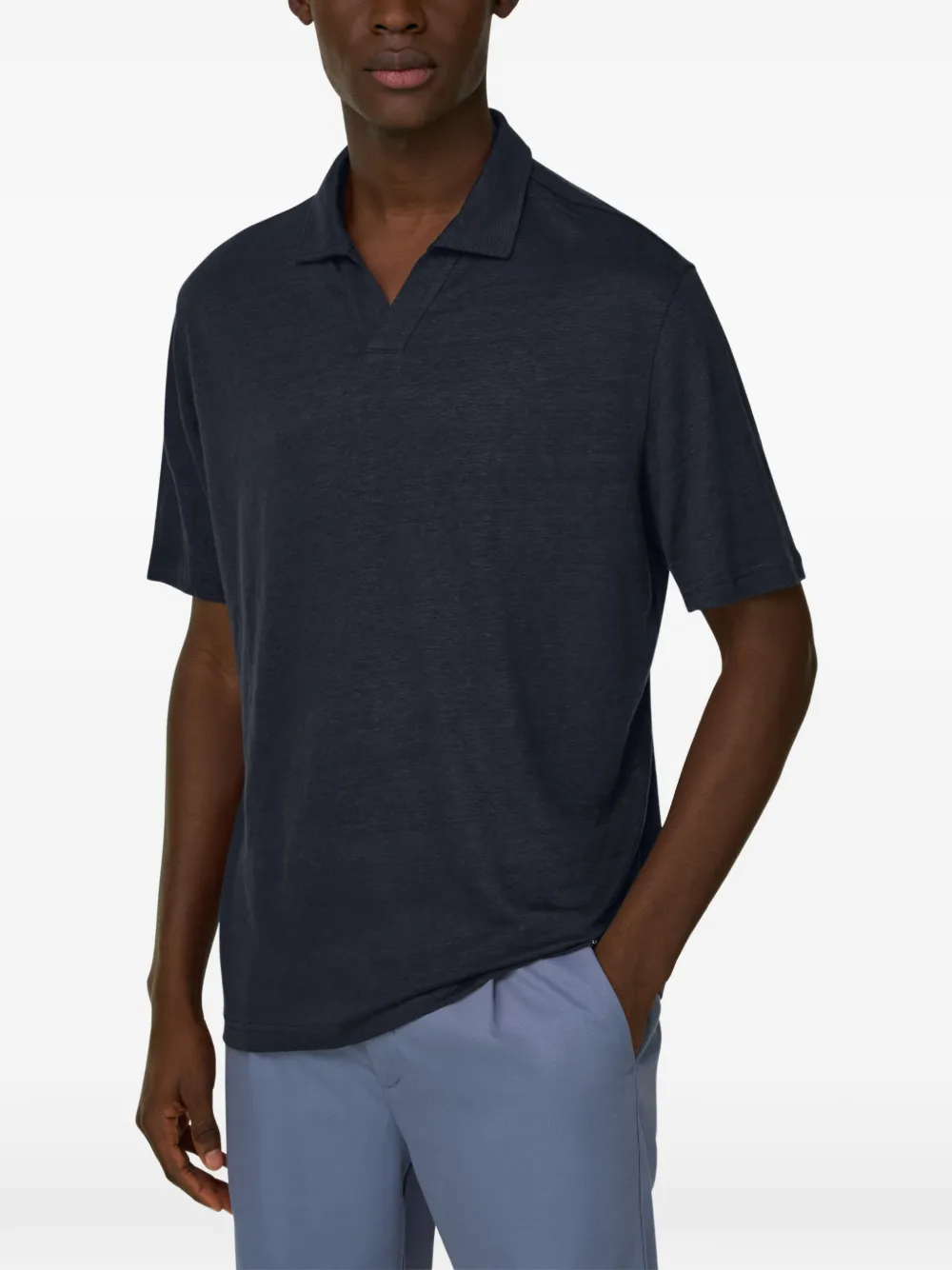 Boggi Milano Poloshirt met open kraag Blauw