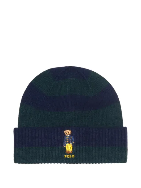 Polo Ralph Lauren rugby stripe bear beanie