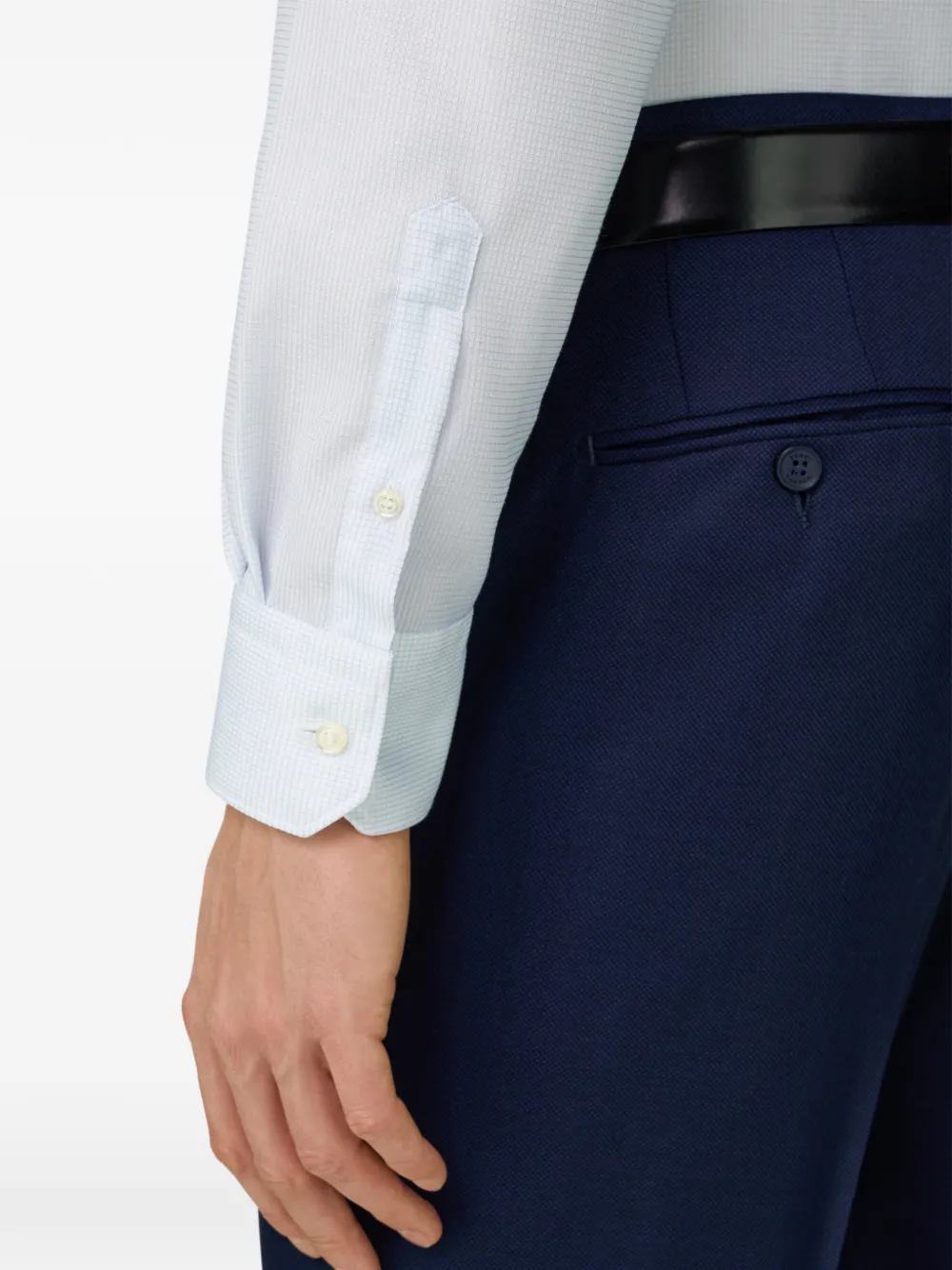 Boggi Milano Geruit overhemd Blauw