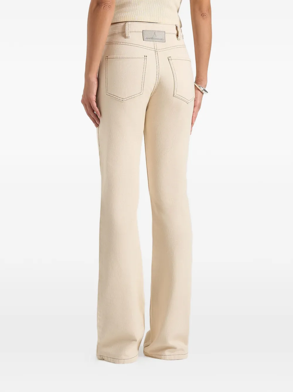 Manière De Voir Abbie gestapelde flared jeans Beige