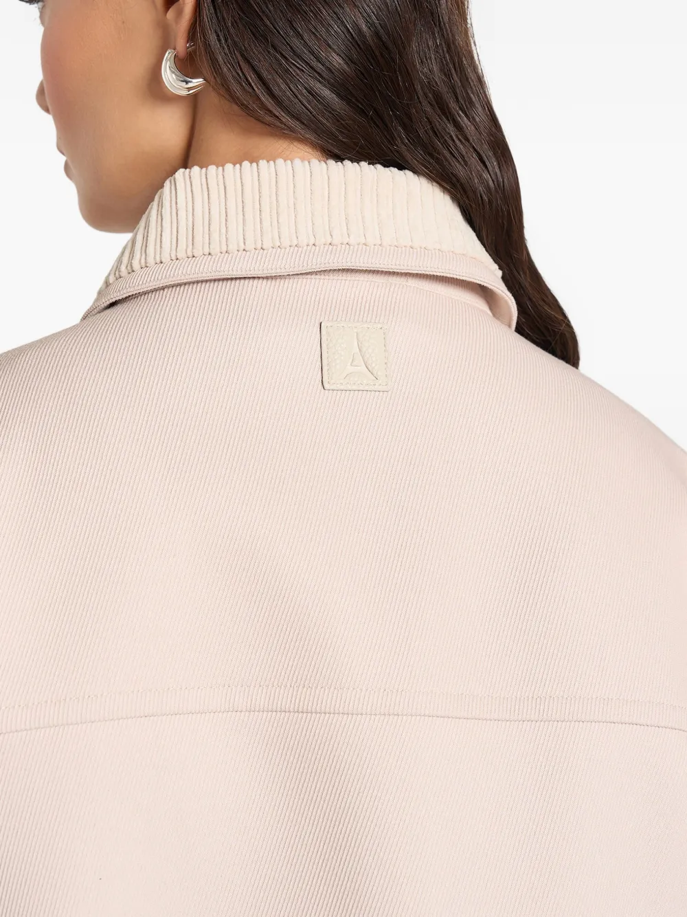 Ribbed Collar Twill Jacket