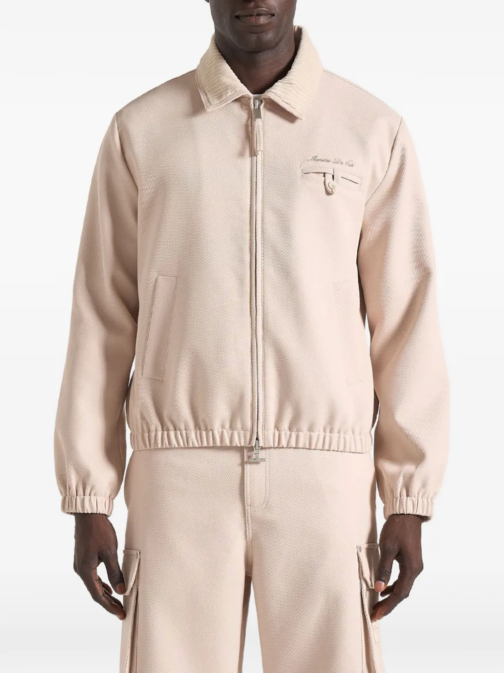 Ribbed Collar Twill Jacket