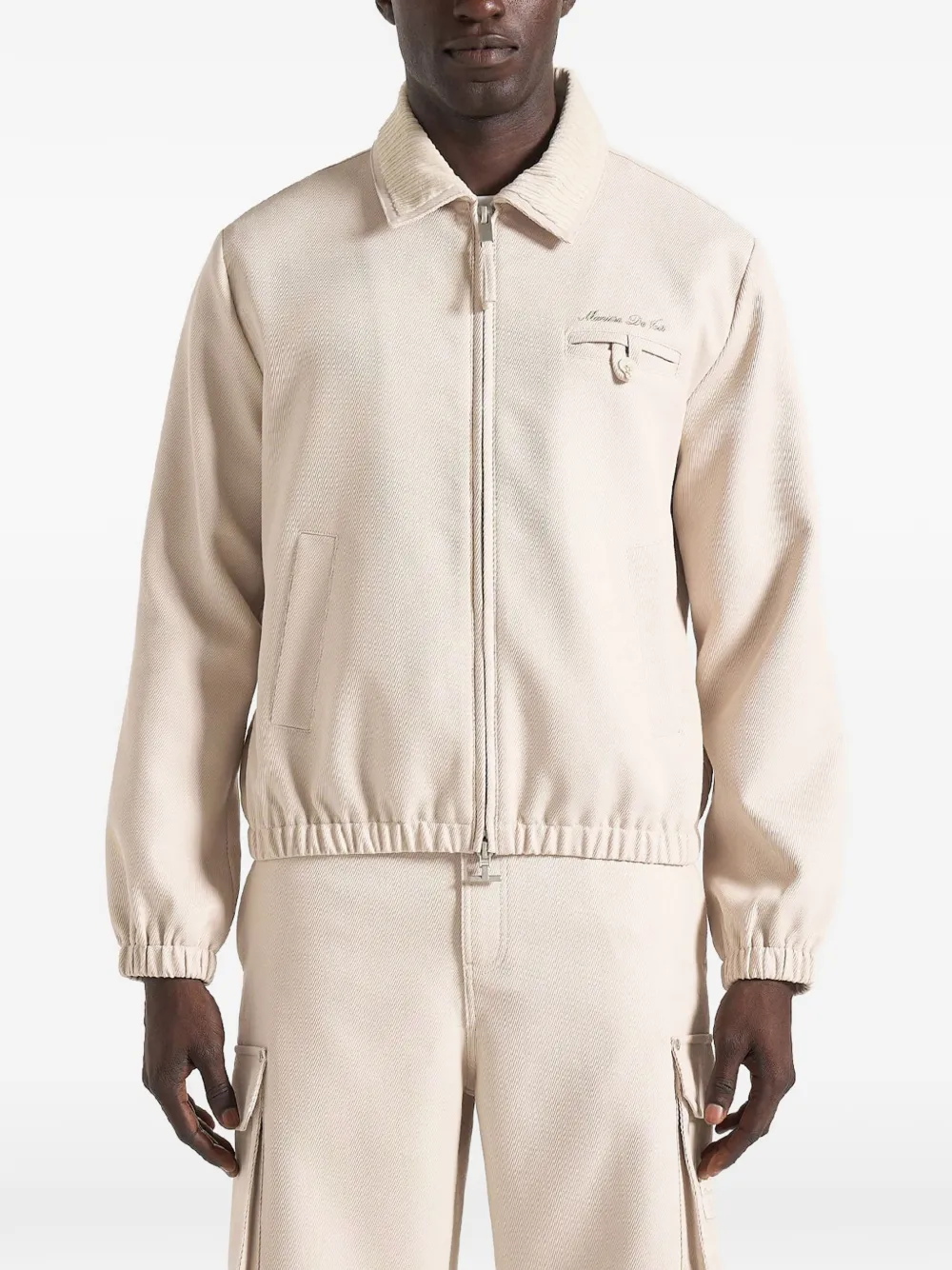Manière De Voir ribbed collar twill jacket - Toni neutri