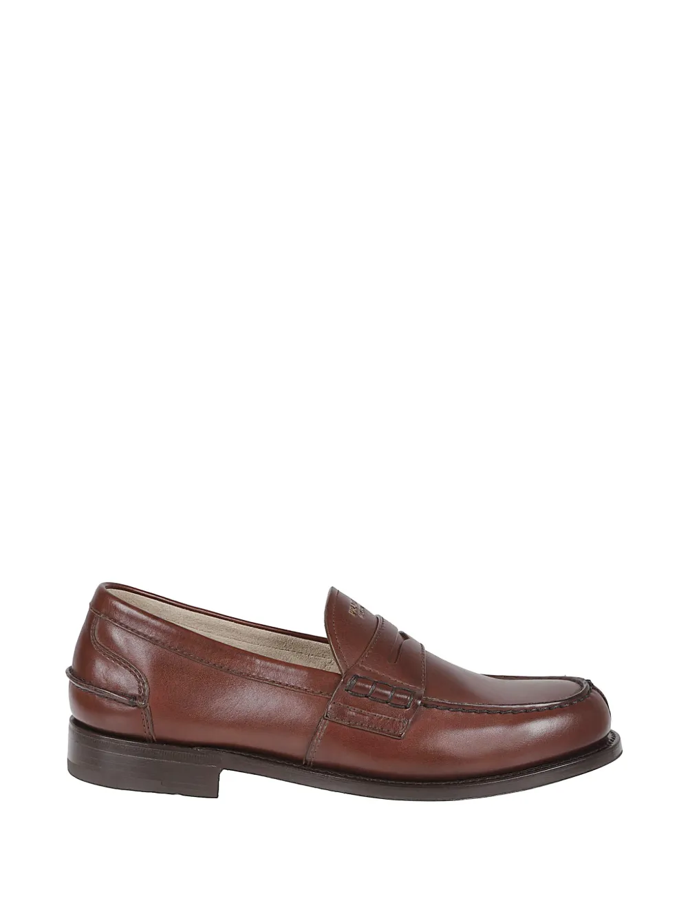 Prada logo leather loafers - Braun