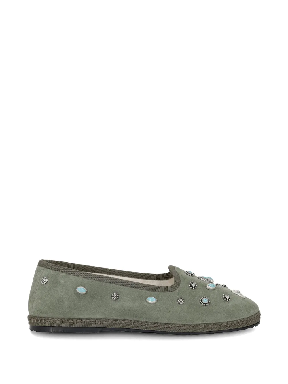 Fortela studded suede ballet flats - Grün