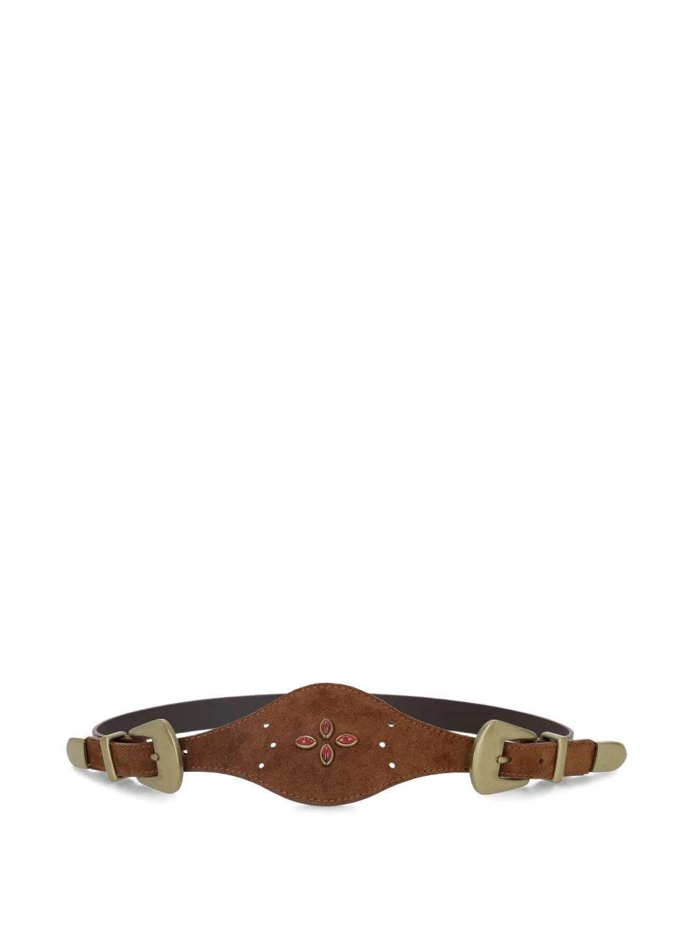 Fortela Temple studded leather belt - Marrone