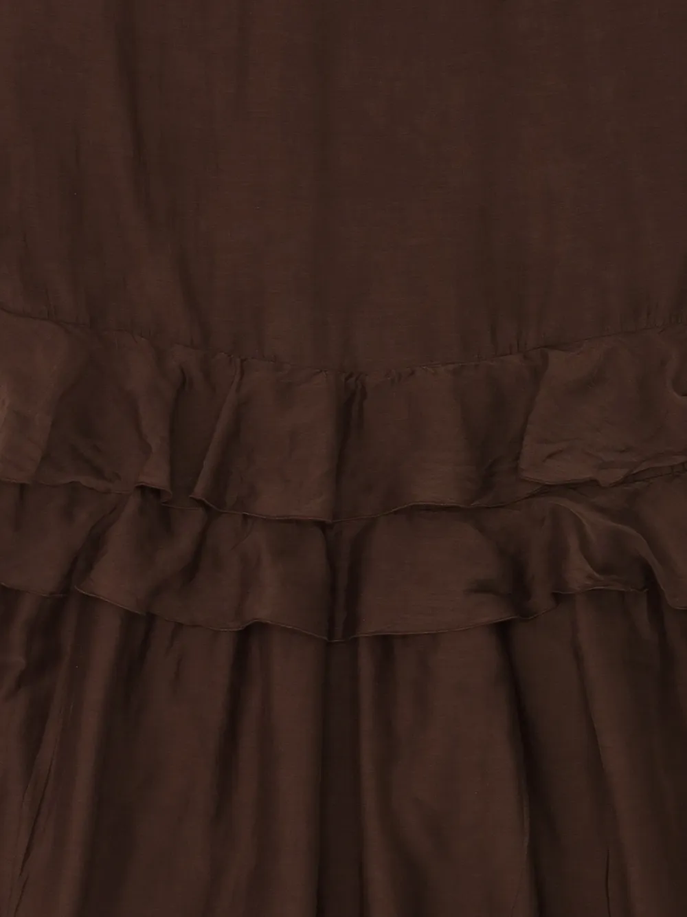 Fortela Ruffled Midi Dress in Brown, view 3