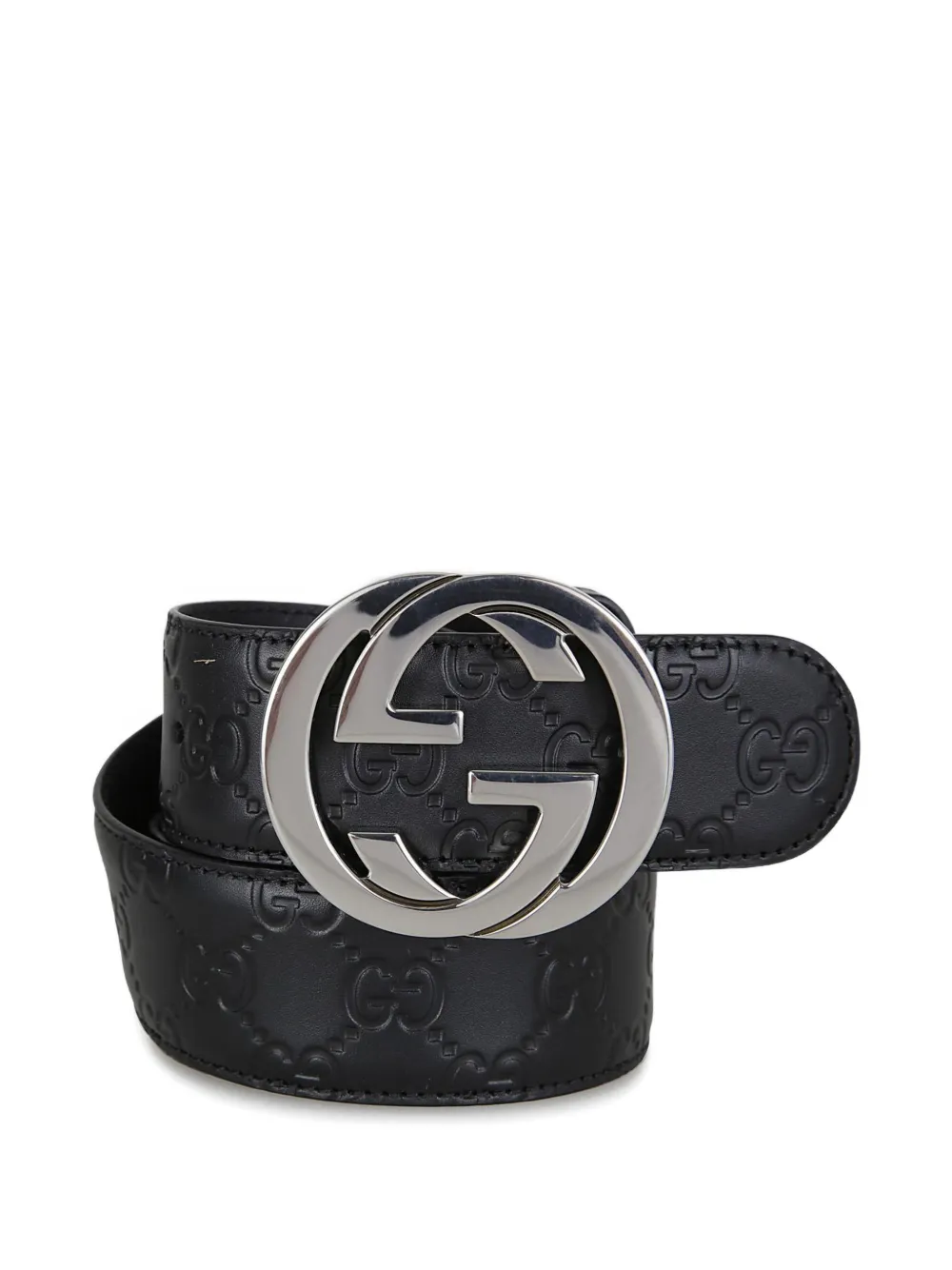  Gucci Interlocking G Buckle Belt - Black 