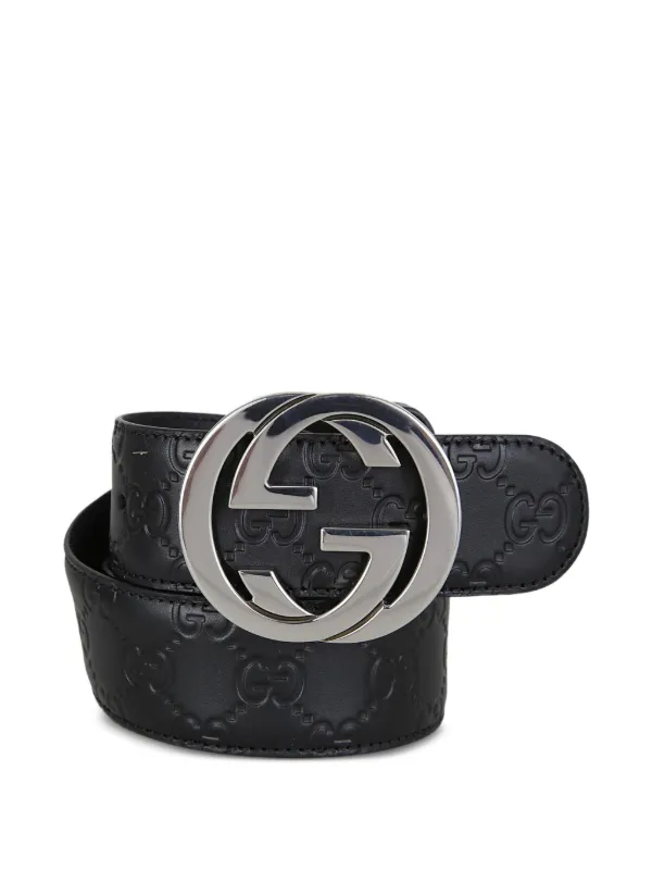 GUCCI ブラック GGバックル ベルト Gucci GGバックル ベルト | ブラック | FARFETCH JP