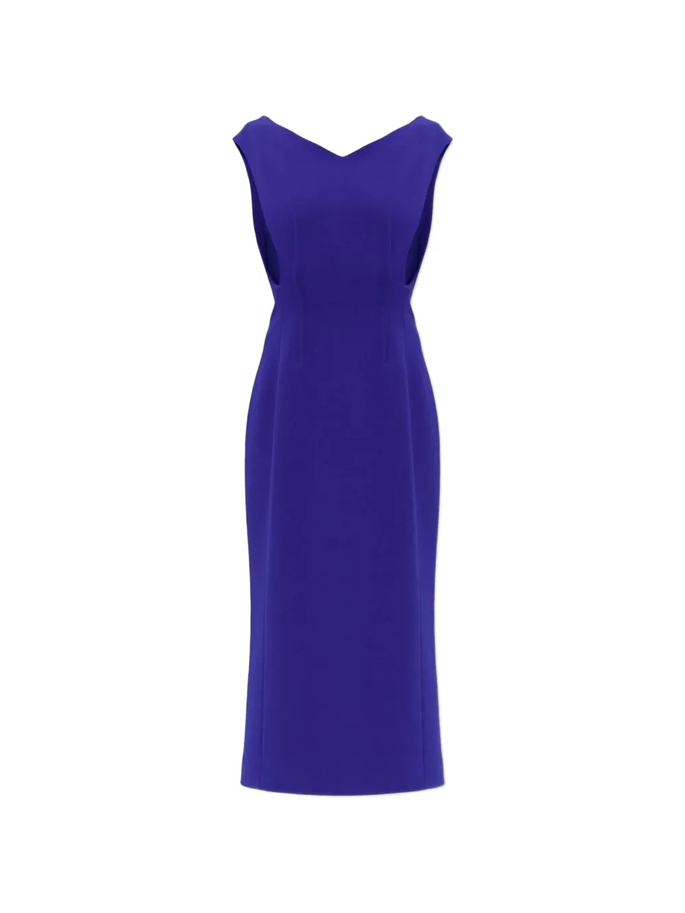 Jil Sander technical V-neck off-the-shoulder dress - Blue