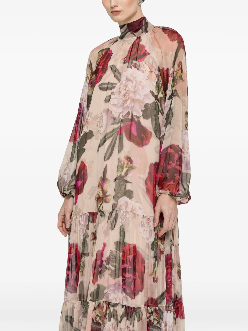 NISSA floral-print maxi dress - Toni neutri