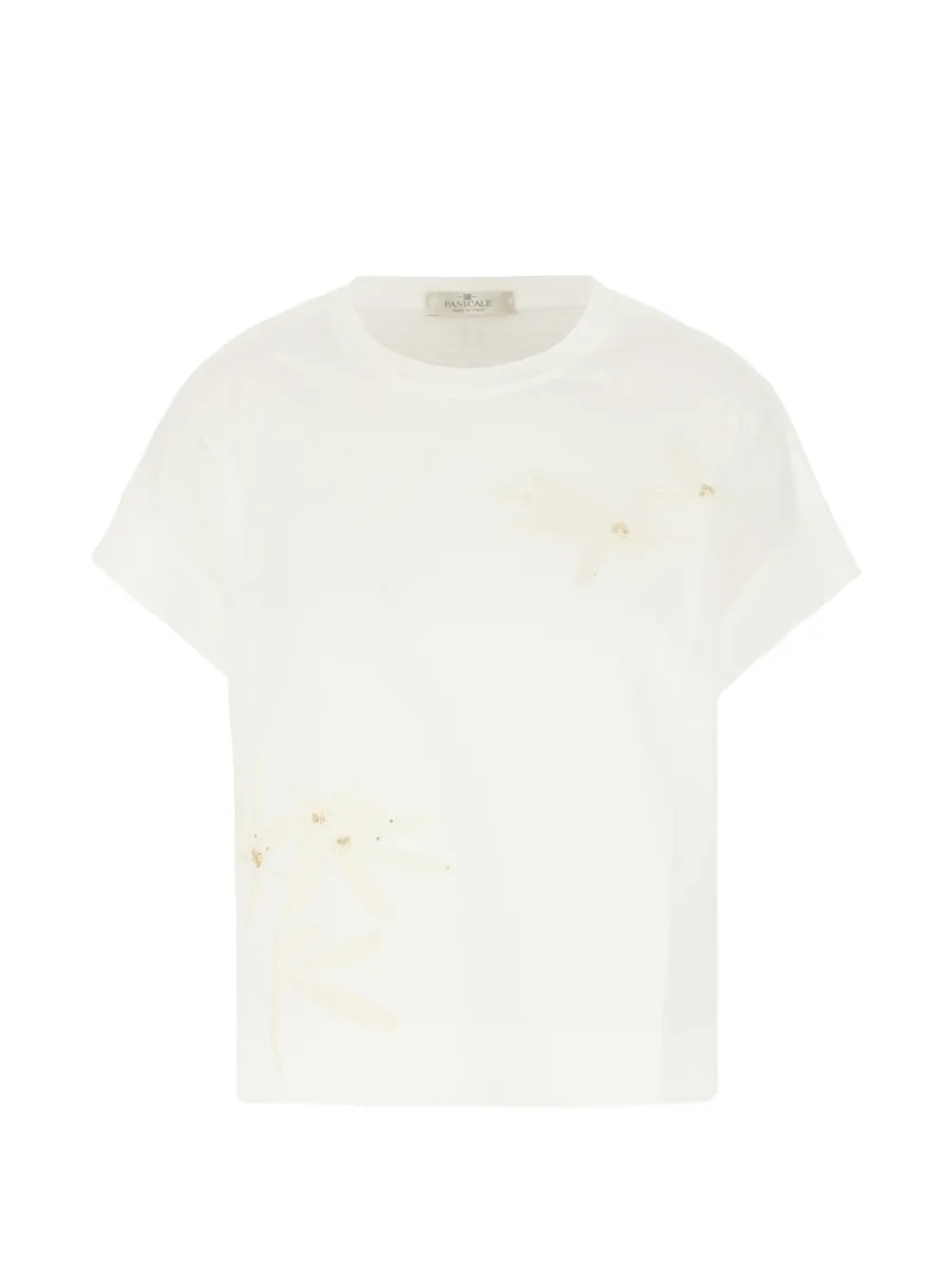 PANICALE sequin-embellished embroidered T-shirt - Toni neutri