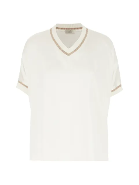 PANICALE ribbed-trim V-neck T-shirt