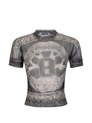 トップス Vaquera Dollar print mesh t-shirt トップス Vaquera Dollar print mesh t-shirt Vaquera graphic-print t