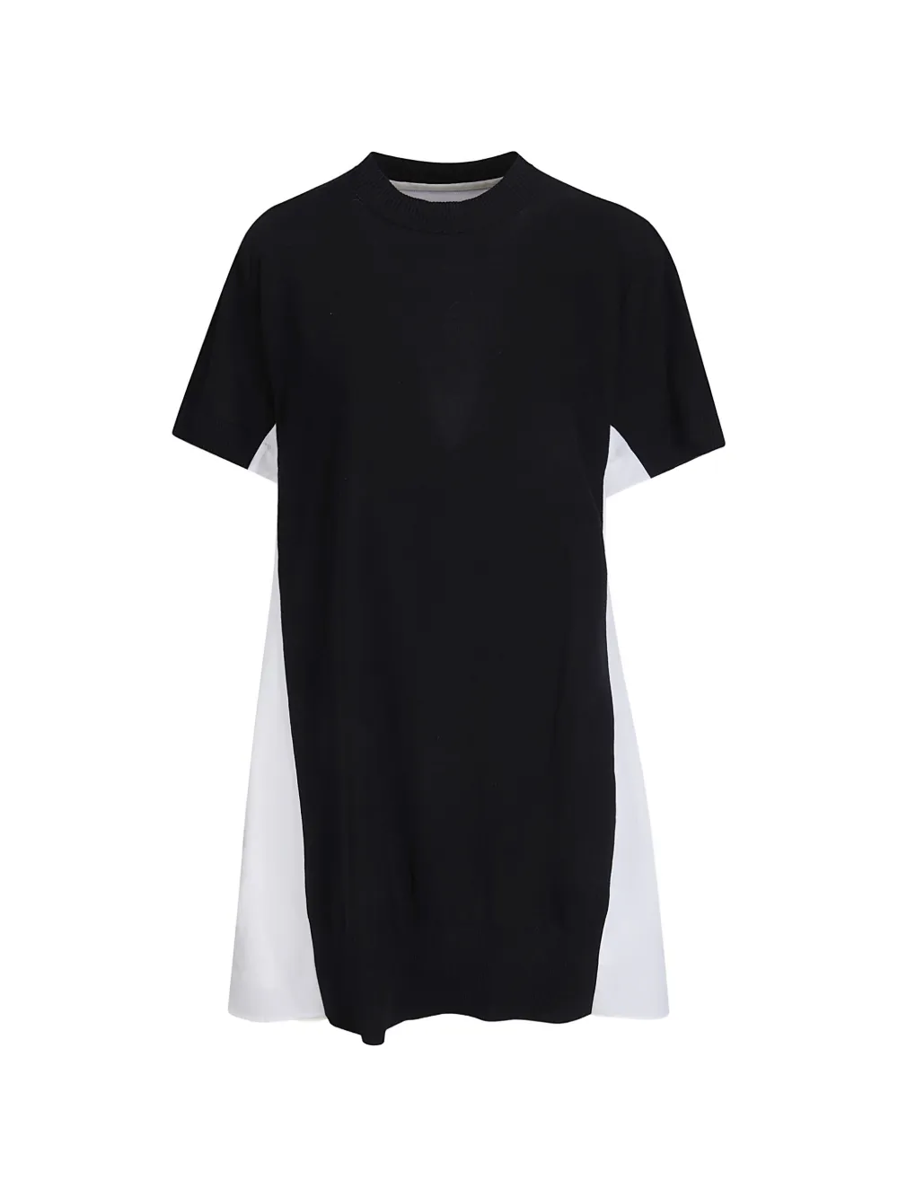 sacai poplin knit mini dress - Bianco