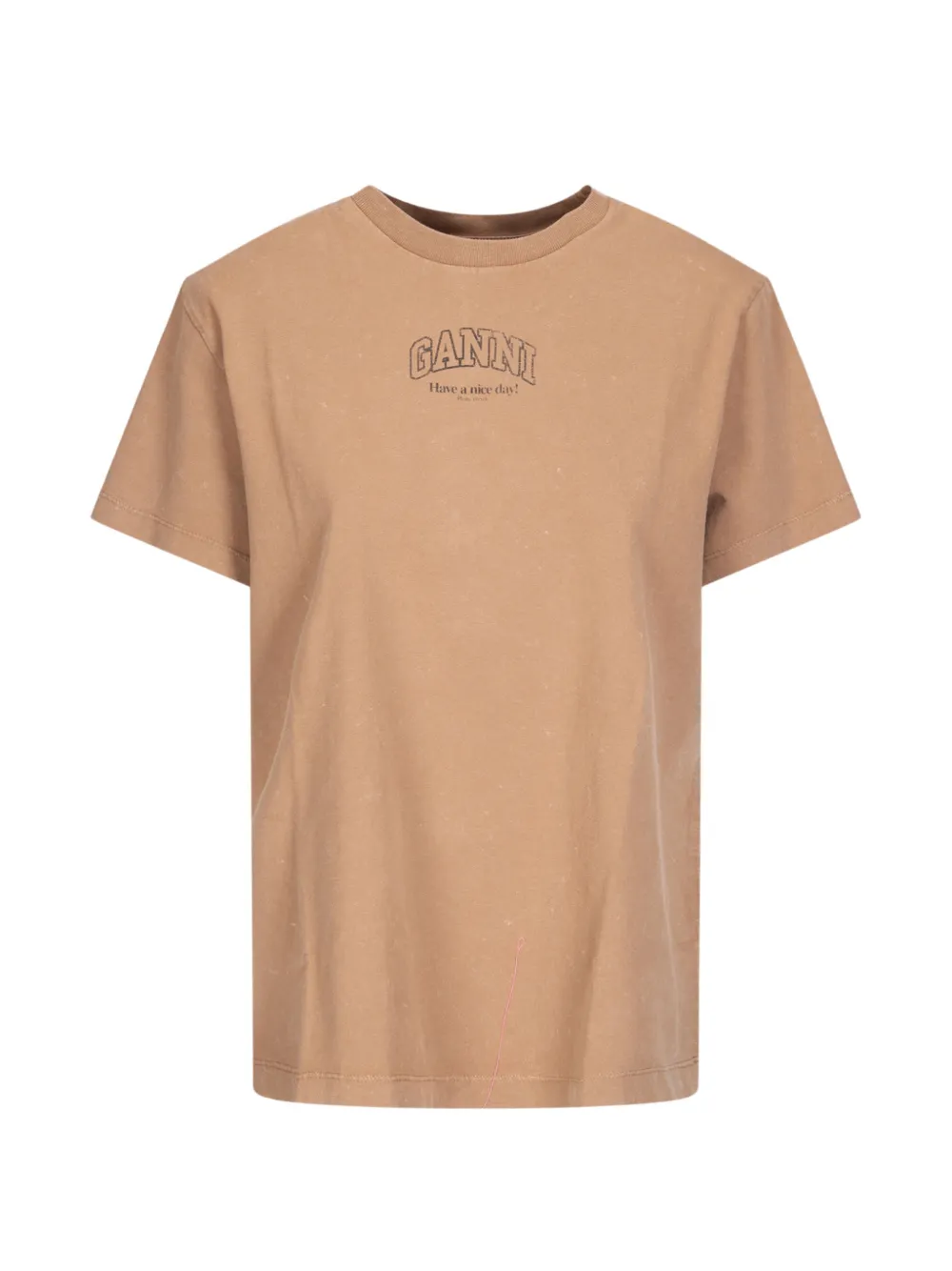GANNI Essentials washed-effect tee - Toni neutri