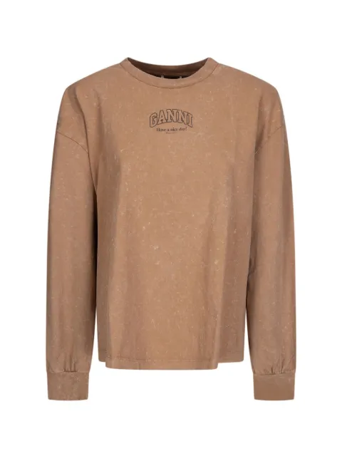 GANNI washed effect longsleeve T-shirt