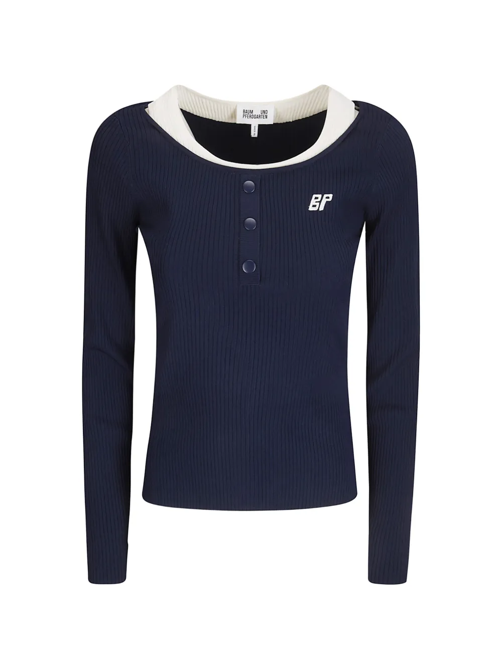 Baum Und Pferdgarten Clary button ribbed sweater - Blu