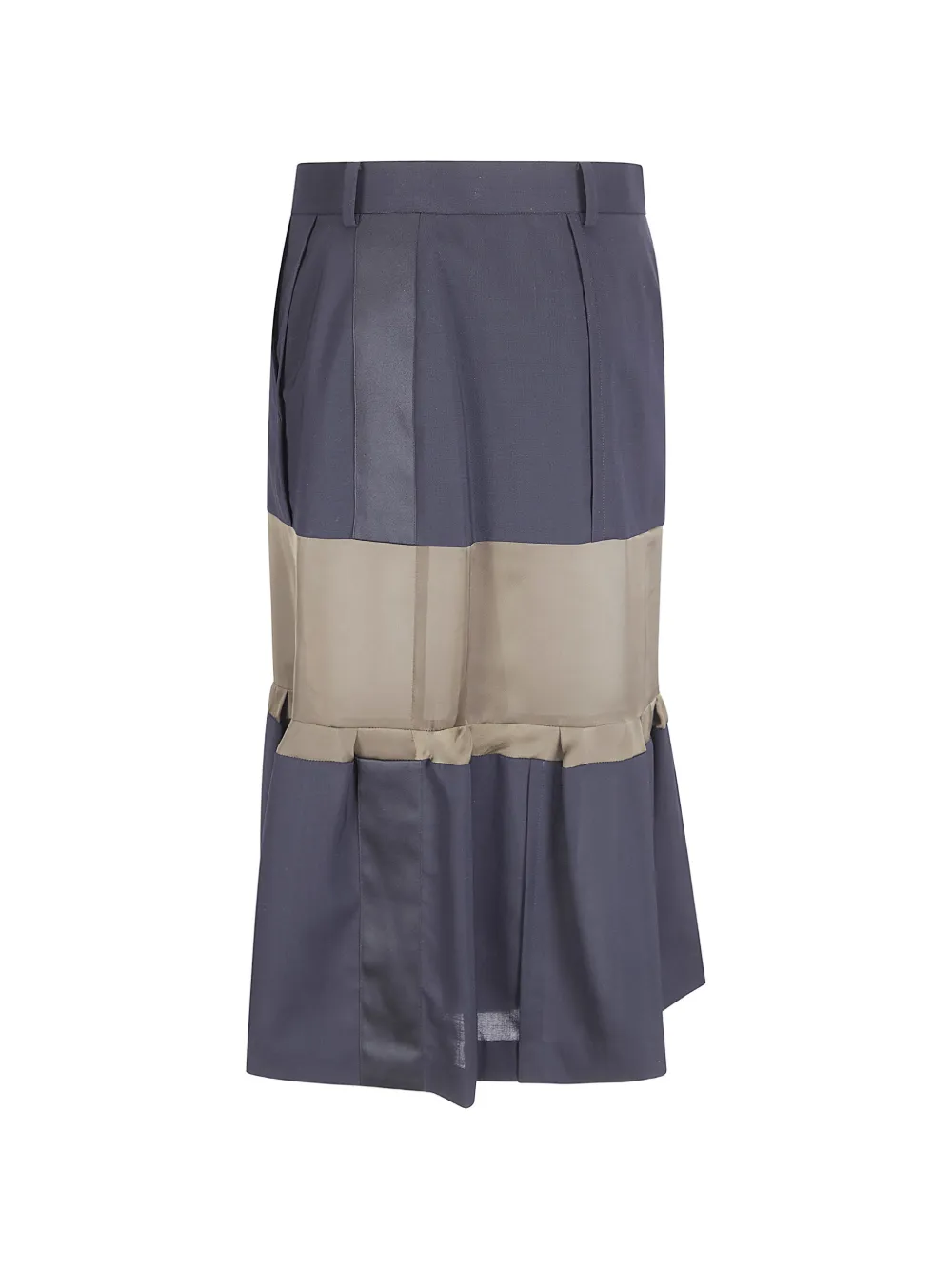 sacai pleated panelled mini skirt - Blu