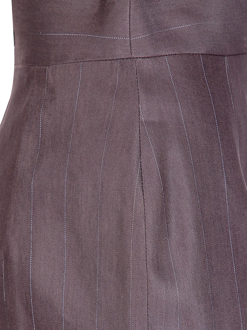 Tagliatore Pinstripe Pencil Skirt in Brown, view 3