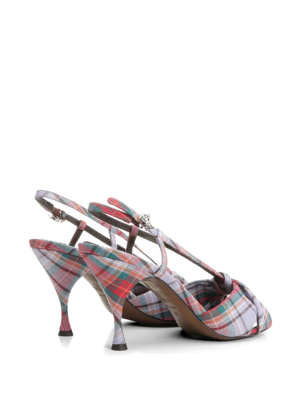 Vivienne Westwood Marilyn plaid knot sandals Paars