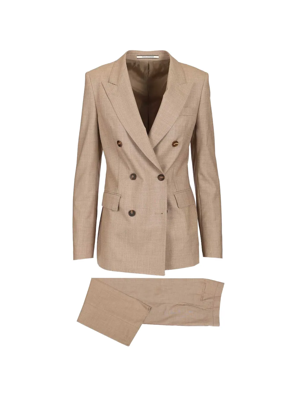 Tagliatore double-breasted paris wool suit - Nude