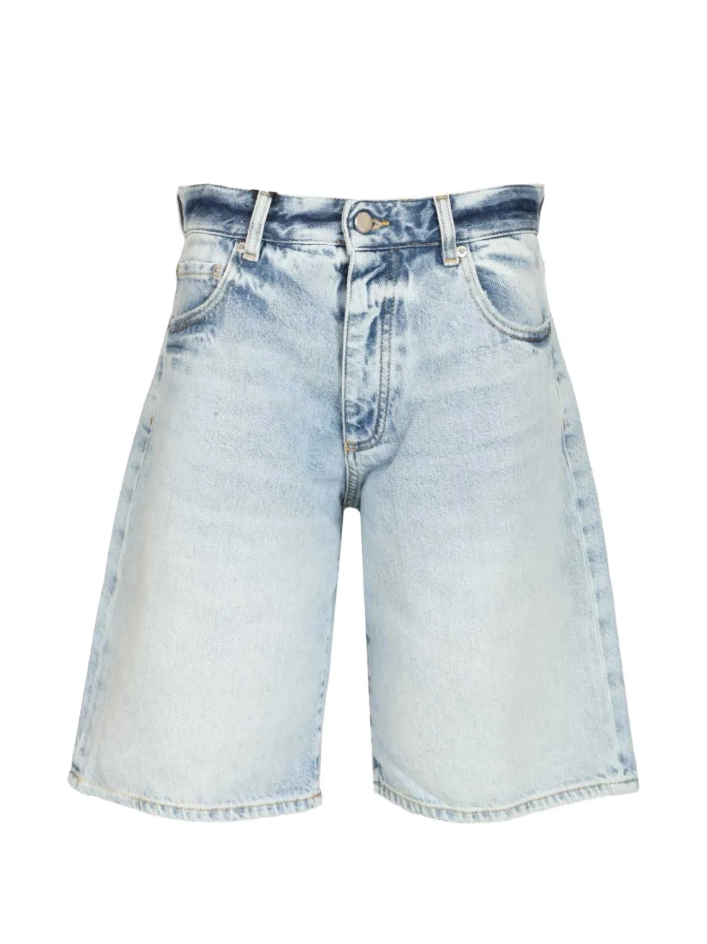 ICON DENIM wide-leg five-pocket denim shorts - Blau